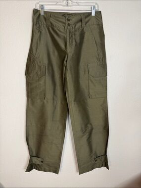 Lauren Ralph Lauren green cargo pants size 6 100% silk